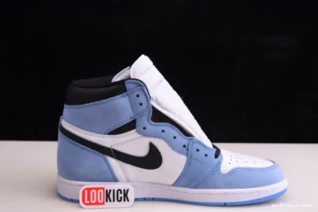 Rep RETRO 1 AIR WHITE UNIVERSITY 555088-134 BLUE JORDAN BLACK HIGH 0513